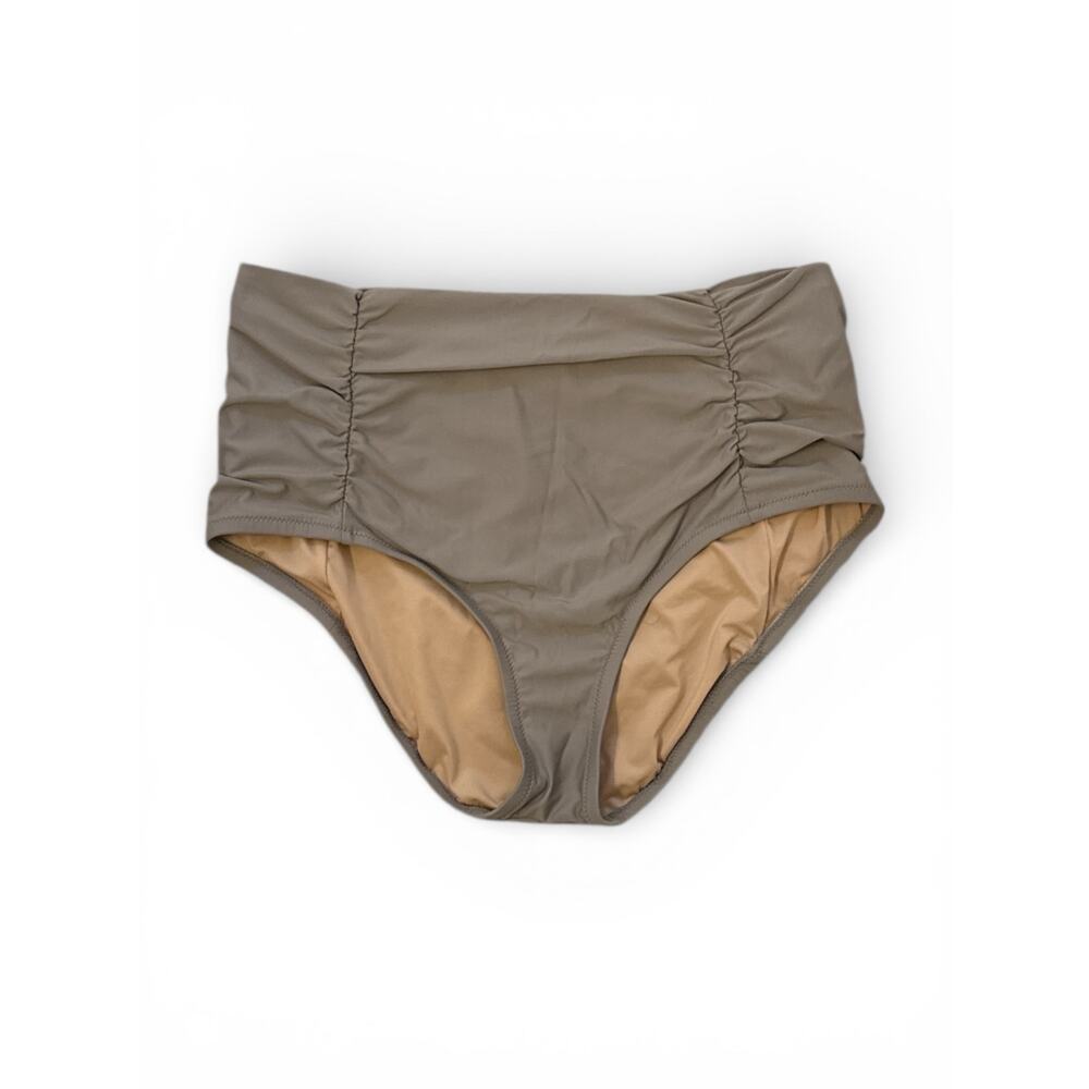 J. Crew Ruched high-rise full-coverage bikini bottom Size Medium
